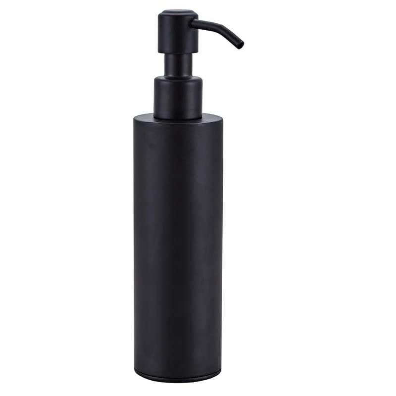 Dosificador Jabon 200 ml dispensador de jabón de Acero Inoxidable Negro Recubierto Redondo Redondo Botella de Botella de Botella de Cocina Suministros de baño dispensador champú