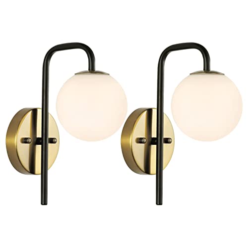 Lampe boule en verre de 4,72 pouces et luminaire industriel en laiton rétro