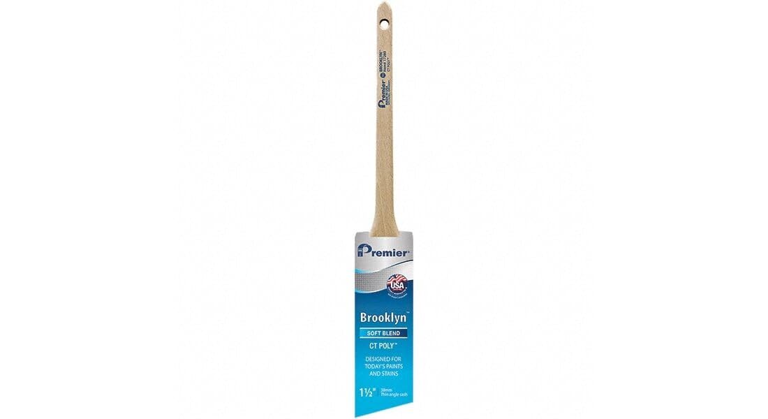 Premier Brooklyn 17280 - Brocha de pintura en ángulo fino y suave, acero inoxidable
