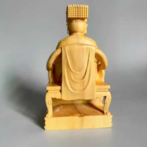 Estatua tallada en madera del Emperador Jade de 10 cm miniatura 4