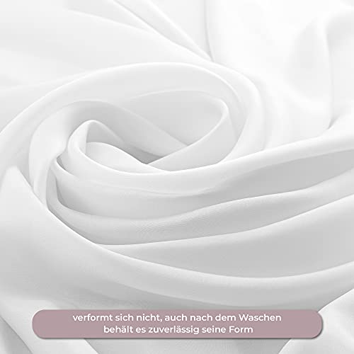 Bettlaken ohne Gummizug kochfeste 2er Set: 160 x 250 cm - weißes Betttuch ohne Gummi Baumwollstoff Laken zum zudecken Hotel 125 g/m² - Image 3