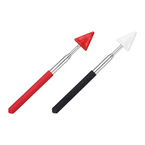PATIKIL 2 PCS Pointer Finger Stick, Teacher Finger Pointer Stick Retractable Whiteboard Hand Presenters Extendable Telescopic for Classroom Teachers Reading Study Arrow, Black, Red
