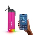 Hidrate Spark PRO Smart Water Bottle - Tracks Water Intake & Glows to Remind You to Stay Hydrated - Straw Lid, Steel, 17 oz, Fruit Punch
