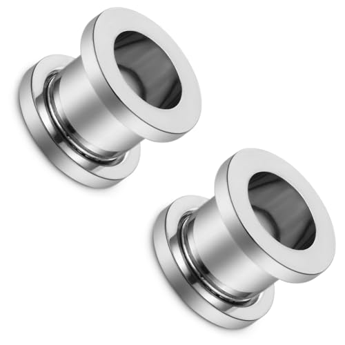 10G 8G 6G 4G 2G 0G 00G F136 Titanium Ear Gauges Screw Fit Flesh Tunnels Plugs Earrings Hypoallergenic Implant Medical Grade Surgical Steel Earring Plugs Piercing Jewelry for Women Men