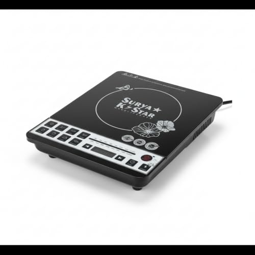 Image of Drumstone (Exclusive & Limited 5 Year Warranty) Induction Cooktop 2200W - LED Touch Display, Auto Pan Detection, 7 Indian Cooking Menus, Timer & Temperature Control - Energy Efficient Kitchen Stove