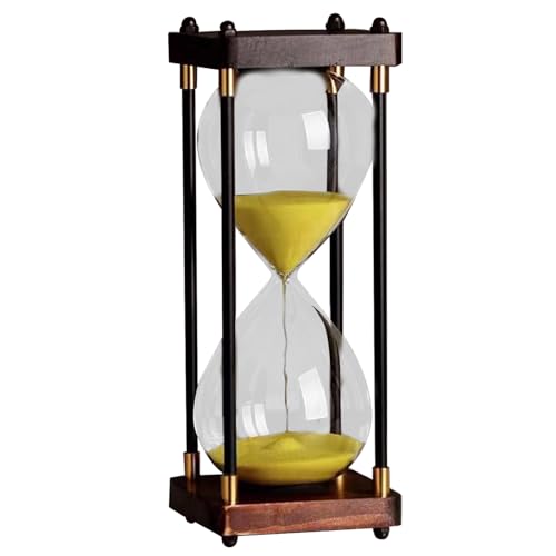 Reloj de arena artesanal, regalo moderno, reloj de arena vintage, temporizador de reloj de arena de 60 minutos, arena de escritorio, asistente decorativo para mantener el tiempo, sala de estar y lugar