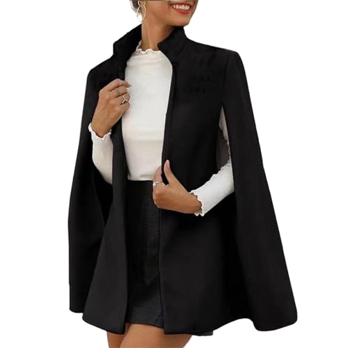 Womens Cape Blazer Split Sleeve Open Front Blazer Jacket Elegant Cape Coat Business Casual Cardigan Solid Warm Outwear
