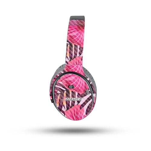 Image of MightySkins Carbon Fiber Skin Compatible with Bose QuietComfort 35 II Headphones - Tropical Pink | Protective, Durable Textured Carbon Fiber Finish | Easy to Apply
