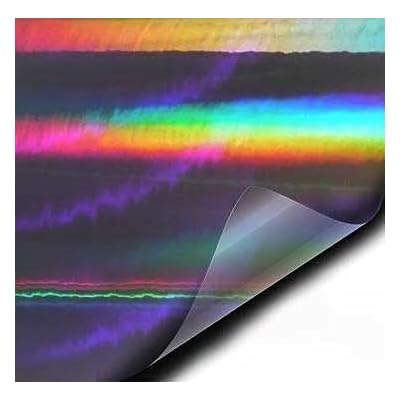VViViD Black Holographic Chrome Vinyl Wrap Regenbogen-Finish-Rolle 17,75 Zoll x 5 F&uuml;&szlig;e DIY Air-Release-Klebefilm