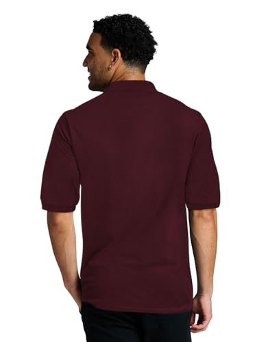 image for Jerzees Men's Short Sleeve Polo Shirts, Dri-Power, Sizes S-5X - Maroon