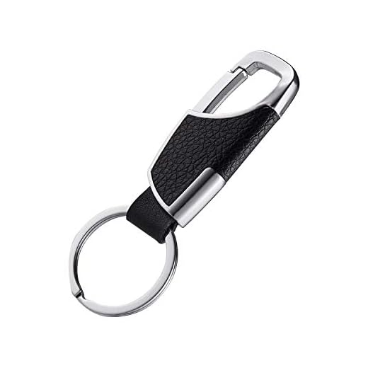 Premium Handmade Car Leather Valet Keychain Key Organizer For Men Women by BAKUN, Home Key Chain Key Ring Key Holder(Sliver)