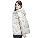 Produktbild Damen-Daunenjacke mit Kapuze, koreanische Entendaunen, winddicht, verdickend, warme Feder, weiblicher Puffer, Winter-Outwear, weiß, 42