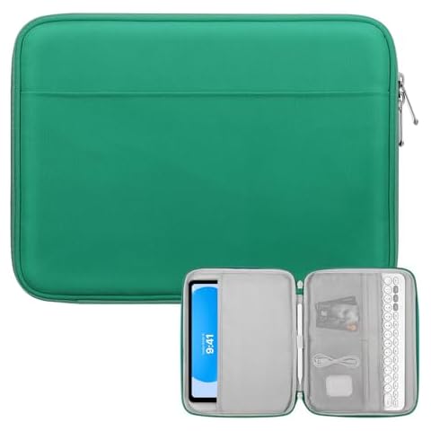 Dadanism 9-11 Inch Tablet Sleeve Carrying Case for iPad 10th Gen 10.9", iPad 9/8/7th Gen 10.2", iPad Air 11", iPad Pro 11" M4 M2 2024, iPad Air 5/4th 10.9", Galaxy Tab A9+ Plus 11"/S9 FE, Dark Green Cover