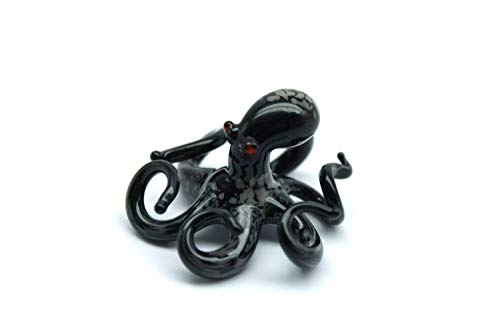 Small Glass Octopus Sculpture Art Collectible Artglass Lampwork animal Figurines Miniature Octopus Little Glass Animals Murano Gift Blown
