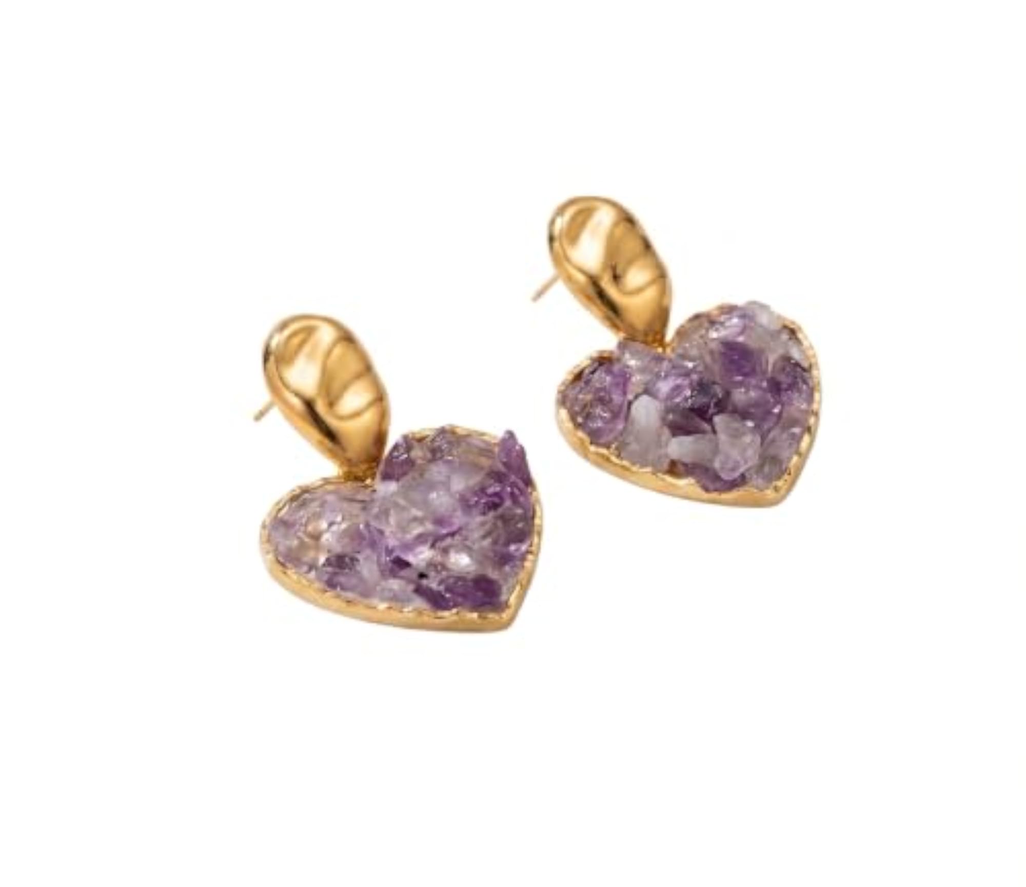 Women's 18KT Gold Plated Heart Drops Earrings, Stylish Design