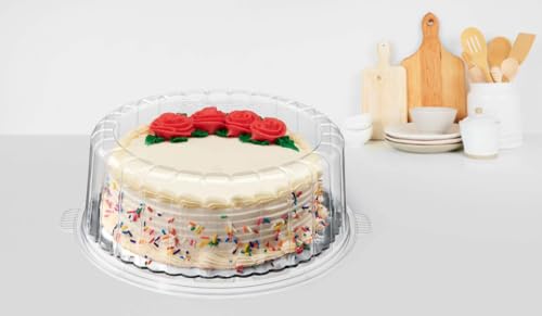 Inline Plastics 1007SCL EZ Open Cake Container for 7 Inch Round Single-Layer Cake - Pack of 10