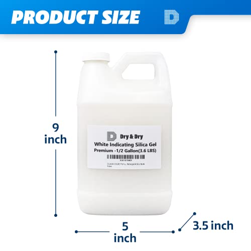 Dry & Dry [3.5 LBS] Premium Pure & Safe White Silica Gel Beads(Industry Standard 3-5 mm) Silica - Rechargeable Silica Beads, Silica Gel, Desiccant Beads