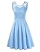 Produktbild Clearlove Damen Kleider Elegant Spitzenkleid 3/4 Ärmel Cocktailkleid Rundhals Knielang Rockabilly KleidVerpackung MEHRWEG, Hellblau, L