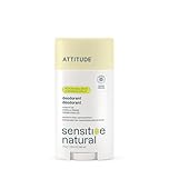 ATTITUDE Deodorant for Sensitive Skin, Aluminum Free & Baking Soda Free, Gentle & Vegan, Long-Lasting Odor Protection, Vanilla Cream Scent, 75 g