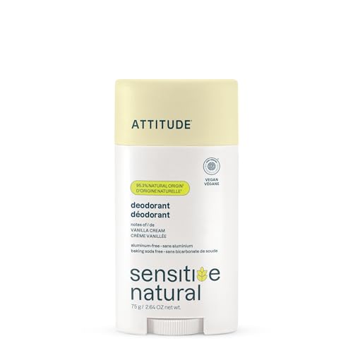 ATTITUDE Deodorant for Sensitive Skin, Aluminum Free &...