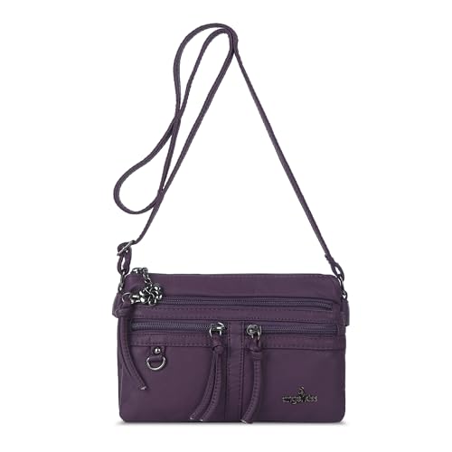 Image of Angel Kiss Small Crossbody Bag for Women Leather Crossbody Purse Triple Compartments Cell Phone Purse Shoulder Bags for Women