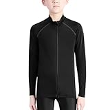 Barifall ラッシュガード キッズ 長袖 パーカー 男の子 女の子 水着 スイムウェア 接触冷感 UVカット 吸汗速乾 水陸両用1161-bk*gy-140