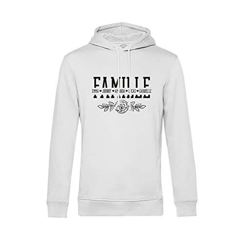 Sweat à Capuche Famille Rose Personnalisable : Idée Cadeau Idéale de Noël pour Enfants et Parents