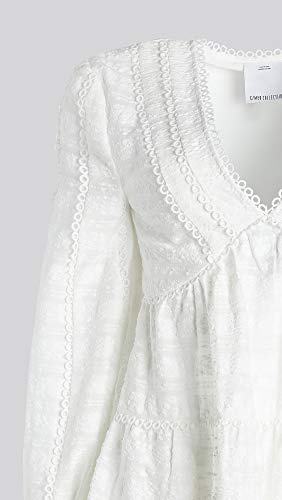 C/Meo Collective Women's Long Sleeve V-Neck Lie Awake Mini Dress, Ivory, XS