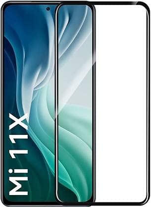 Image of VZZR?'s D+ / OG / 11D Tempered Glass for Mi 11x 5G / Mi 11x Pro 5G (Black) Edge to Edge, 9H, 2.5D, 0.3mm, Full Glue, Full HD, Cover /Case Friendly Anti Scratch Screen Protector Guard with Easy Installation Kit