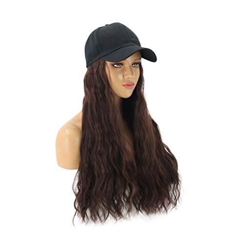 Lurrose Cabelo feminino peruca touca de uma peça chapéu peruca milho peruca de cabelo quente elegant