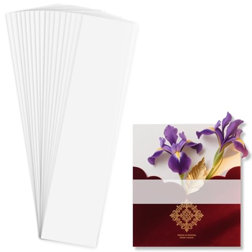 150 Pcs Clear Invitation Band for 5x7 Invitations, Vellum Paper Belly Bands Decorative Invitation Bands for Wedding Invitation Accessories Vellum Envelopes Wedding Invitation Card Gift Wraps