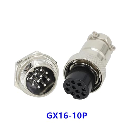 Conector de aviación de tornillo GX16 16mm de 10 pines para chasis y panel electrónico 2