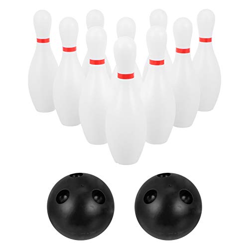 TOYANDONA Kinder Bowling Set Klassisch Kegelspiel Spiele Pädagogische Familien Interaktive Spielzeug mit 10 Kegel 2 Bälle Geschenke für Kinder Garten Rasen Draußen Drinnen Spiel Geschenke 1 Set