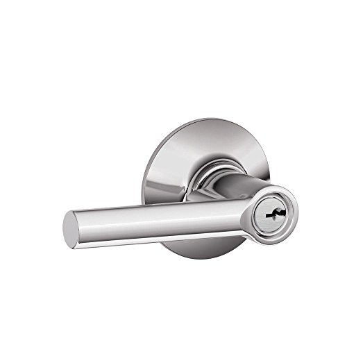 SCHLAGE F51A BRW 625 Broadway Lever Keyed Entry Lock, Bright Chrome