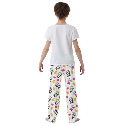 ZZXXB Panda with Balloon Boys Long Pants Soft Trousers Elastic Waist Kids Lounge Bottoms with Pockets S-XL3