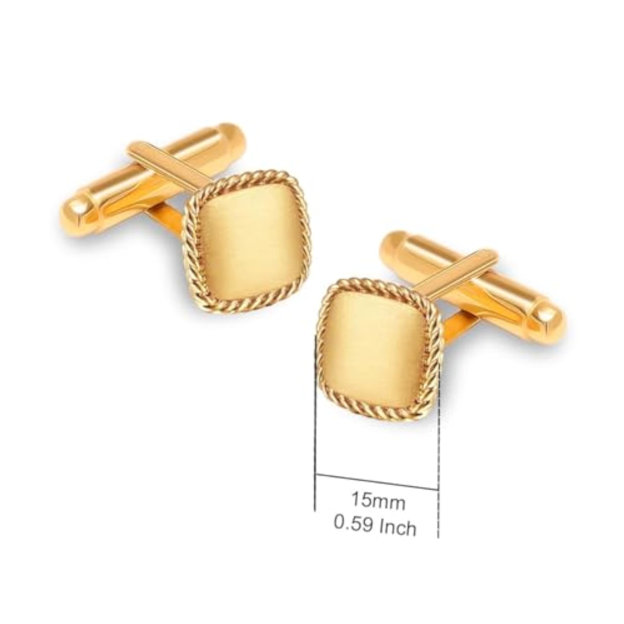 925 Sterling Silver Cufflinks for Men, Rope Border Design