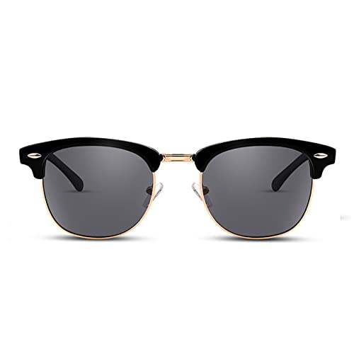 AOOLIA Classic Semi Rimless Polarized Square Sunglasses for Men Women