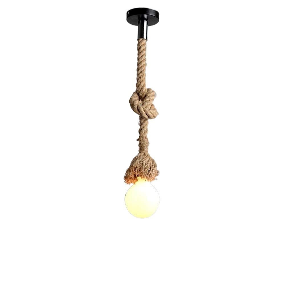 Suspension corde de chanvre E27 retro pour deco bar et salon