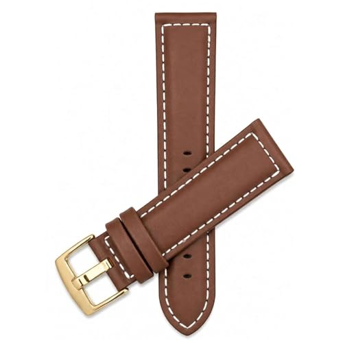 Image of Bandini Mens XL Extra Long Leather Watch Band or Regular Strap, Classic or Buffalo Pattern - 4 Colors, With or Without Stitch - 18mm 20mm 22mm 24mm 26mm 28mm 30mm Leather Watch Band for Men
