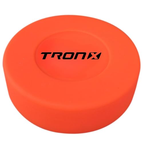 TronX Plastic Floor Hockey Pucks for Indoor & Outdoor Hockey, Lightweight Plastic Pucks for Street Hockey, (Orange, Pack of 9)