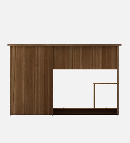 Image of Classy Study & Home Office Computer Desk | Engineered Wood | Straight Design | Lyon Teak & White Finish | Sturdy & Space-Saving | Easy Knock-Down Assembly