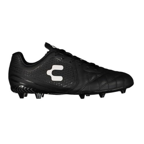 Charly Legendario 2.0 LT Firm Ground Soccer Cleats - Leather Upper, Rugged Durability, Traction on Firm Ground (Black, US Footwear Size System, Adult, Men, Numeric, Medium, 7.5)