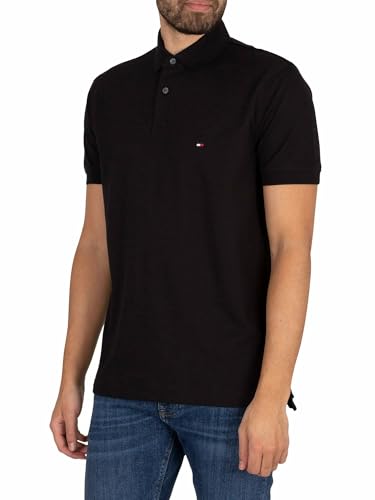Tommy Hilfiger Herren Poloshirt Kurzarm 1985 Regular Fit, Schwarz (Black),...