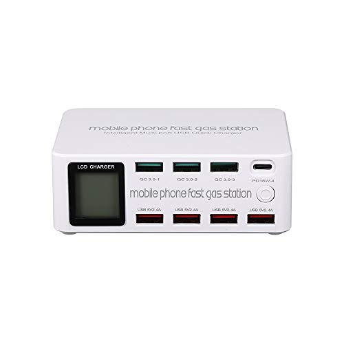 Mibee Carregador USB de várias portas Estação de carregamento de 8 portas USB QC 3.0 Carregador rápi