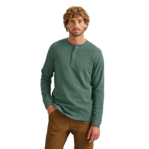 Eddie Bauer Men's Eddie's Favorite Thermal Henley, Juniper, XXX-Large, Tall