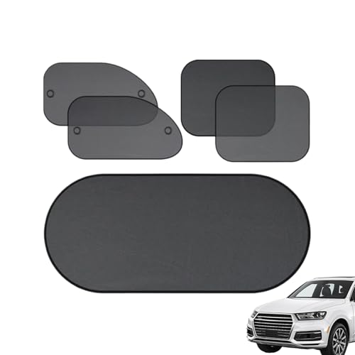 Coche para Sol, Sol de automóvil de bebé, Ventana de mosquitera Red | Conjunto de 5 Tazas de succión para automóviles, protección UV, antirreflectante, luz de Bloqueo, para Acampar