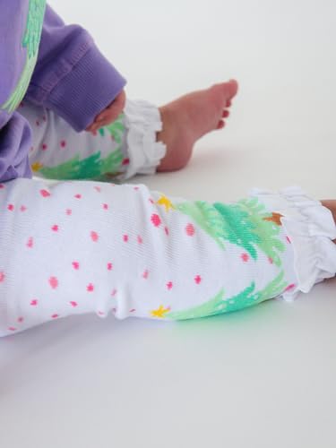 Image of RuffleButts Baby Girls Patterned Footless Ruffled Tights - Ruffle Tights | For Female Infants And Toddlers, Everyday Wear, Special Occasion Outfits, Layering Essential