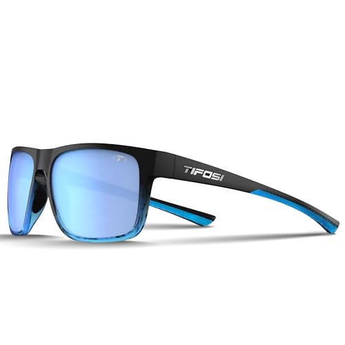 Image of Tifosi Swick Single Lens Eyewear: Sleek and durable, perfect for active lifestyles, offers shatterproof protection and comfortable fit, Onyx Blue Fade/New Blue