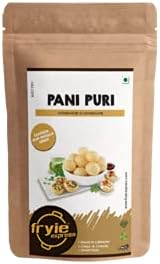 Fryie Express Golgappa Puchka Pani Puri with Homemade Chat Masala, 500g. Fryums papad chips snacks ready to cook air fry or microwave