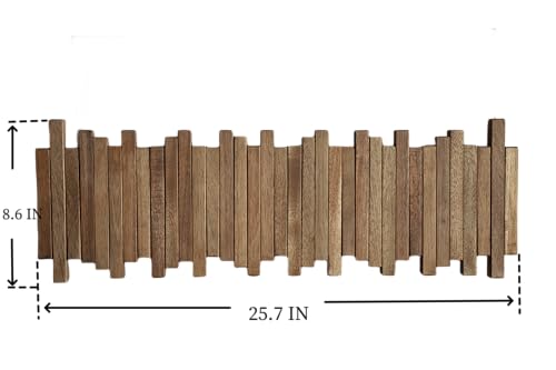 Image of Natural Wood Wall Mounted Piano Coat Rack| Coat Rack Wall Mount| Flip Down Wall Hook Rack 7 Hooks| Entryway Wall Art Hook,Made of Acacia Wood (Wood Wax Oil staining Light Brown).